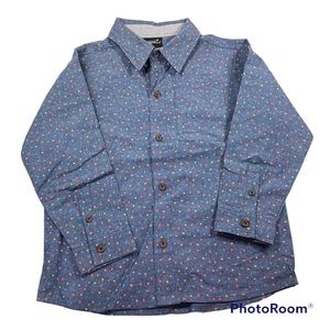 NWOT Little Rebels Printed Chambray Button Down Shirt Size 5